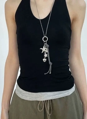 韩系ins风海星五角星爱心绳子挂件复古y2k辣妹小众包包挂饰毛衣链