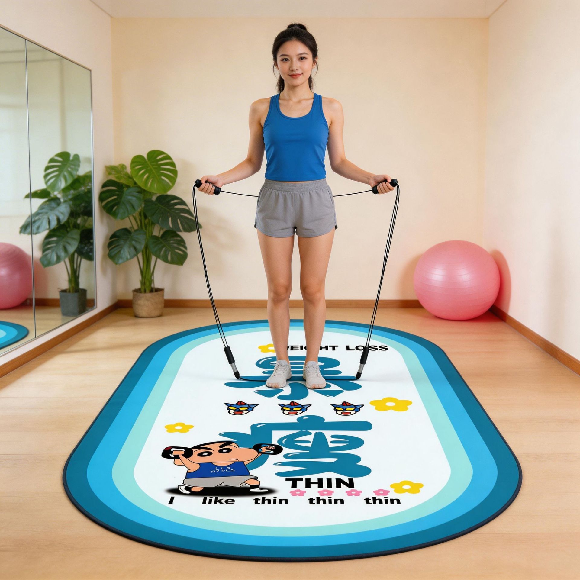 瑜伽垫减震静音跳绳毯室