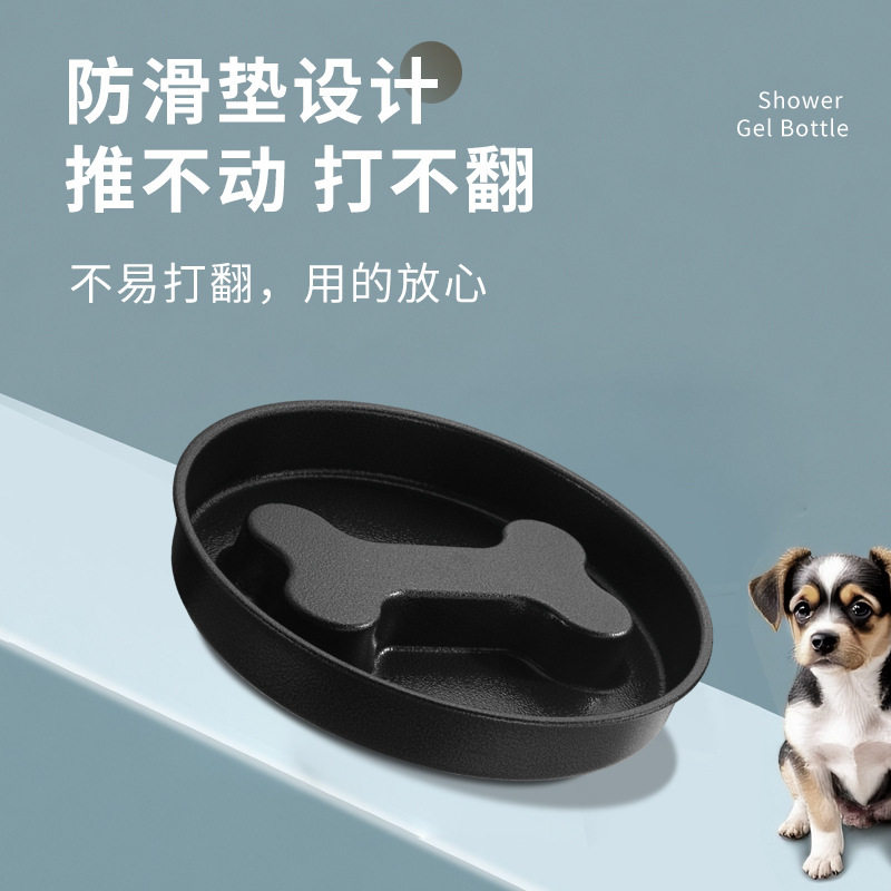 宠物热销锤纹黑色慢食碗