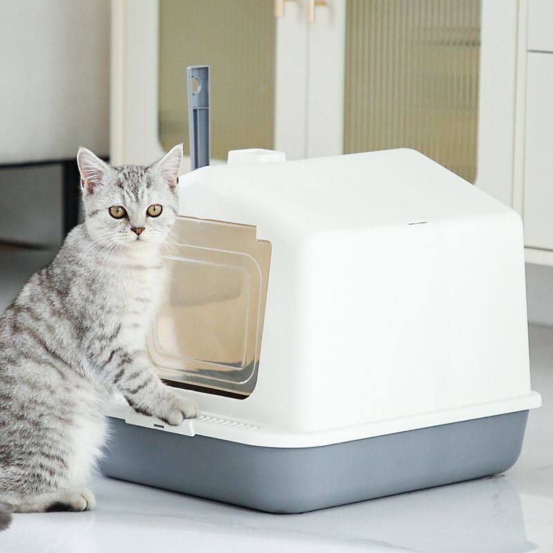 翻盖猫砂盆全封闭猫厕所超大号防外溅猫沙盆半封闭幼猫猫屎盆