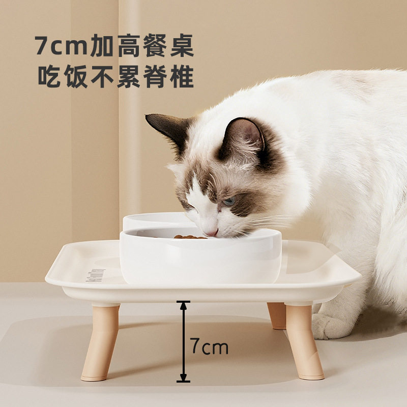宠物餐盘陶瓷猫碗护颈椎