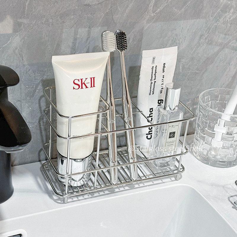 卫生间浴室台面2025新款高级感收纳架子牙刷置物架电动牙刷牙膏架