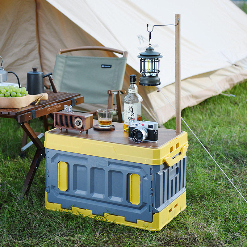 折叠收纳箱车载露营三层大容量折叠箱侧开野营整理箱超级后备箱