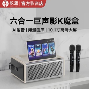 权盟巨声影K魔盒家庭ktv音响套装一体机家用卡拉ok唱歌机麦克风