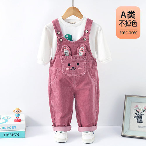 背带裤女宝宝春秋纯棉裤子0-3岁