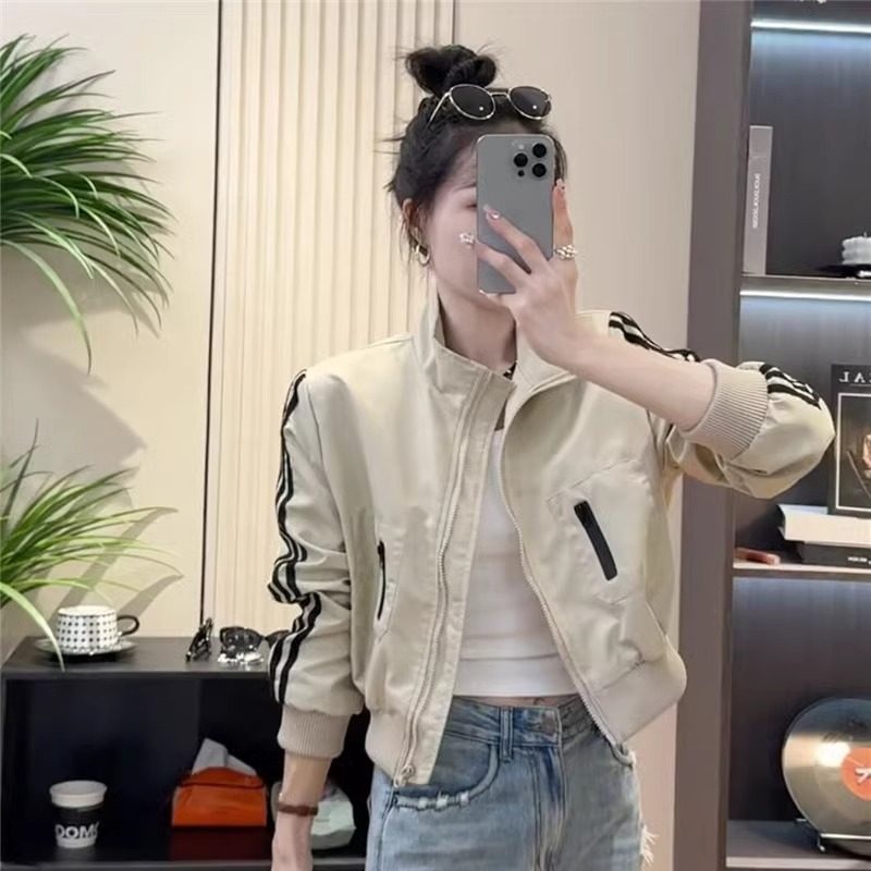 高级感立领棒球服外套女2024秋冬新款小个子时尚百搭气质夹克上衣