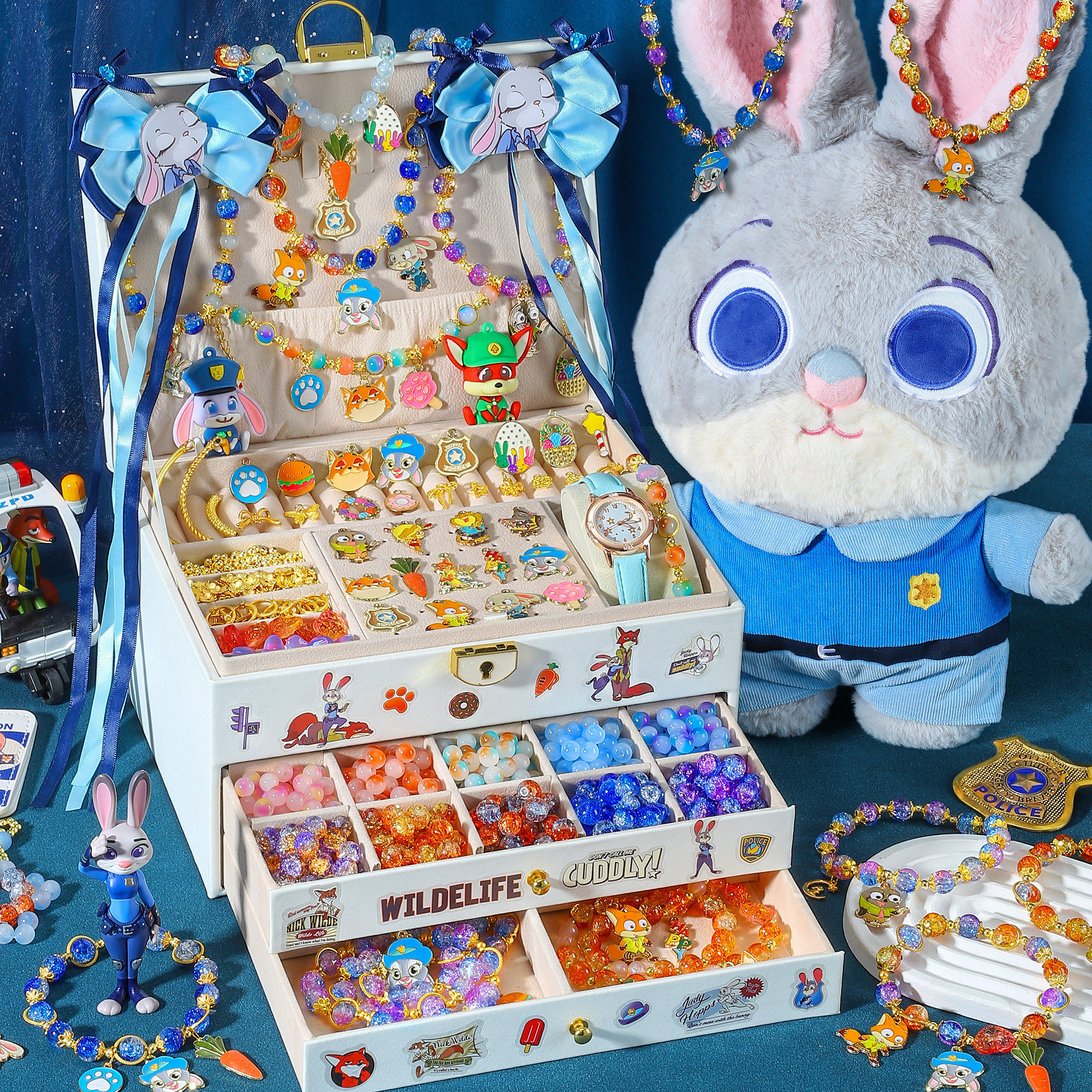 疯狂动物城串珠礼盒女孩玩具儿童手链手工diy材料朱迪生日礼物6子,玩具/童车/益智/积木/模型,手工串珠/穿珠/首饰编织,淘宝优惠券,粉丝福利购,淘宝优惠卷