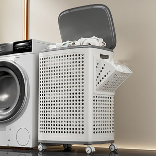 美煮妇脏衣篓家用高颜值大容量可分区落地洗衣篮化妆室衣服收纳筐