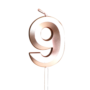 派对生日纪念日蛋糕装饰蜡烛歌剧院系列复古香槟色金色数字蜡烛