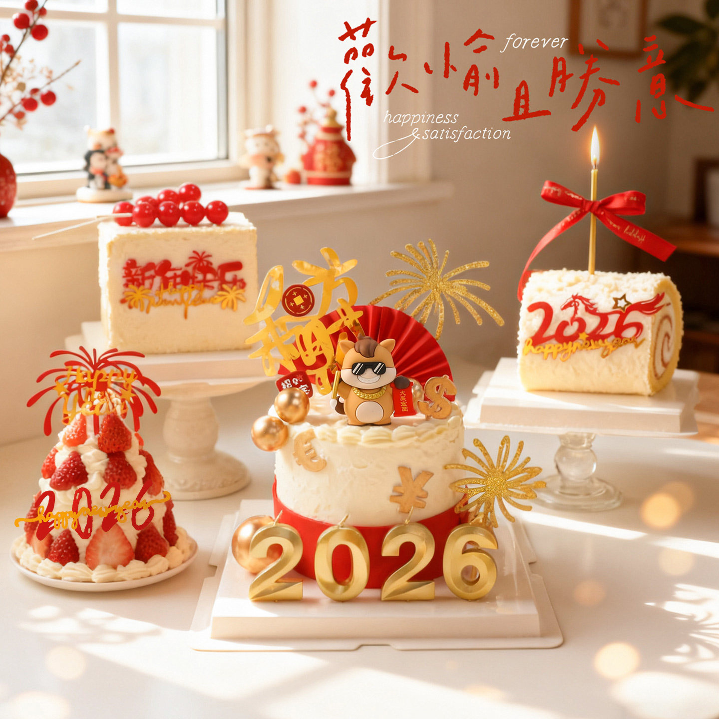 2026新年蛋糕装饰卡通大展宏图小马玩偶摆件网红春节喜庆发财插牌,节庆用品/礼品,蛋糕/烘焙装饰用品,淘宝优惠券,粉丝福利购,淘宝优惠卷