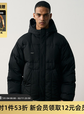 TIRES 23AW 日系复古白鸭绒连帽面包羽绒服 防水宽松冬季外套男女