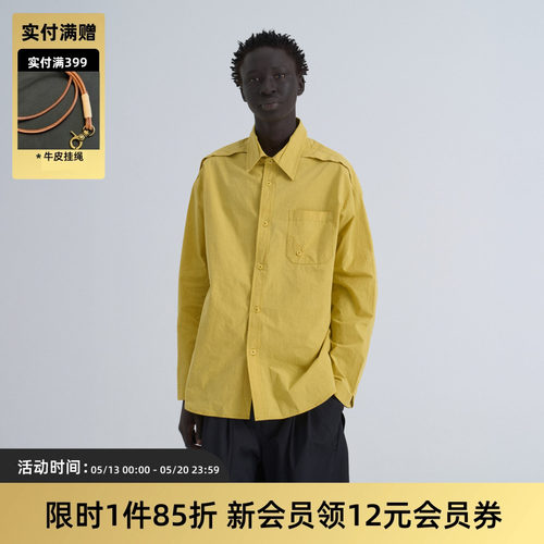 TIRES 25AW 日系复古休闲廓形衬衫 进口匹马棉面料弯刀长袖衬衣