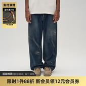 日产冈山内达华水洗牛仔长裤 TIRES 25SS 复古手工boro宽松非nbhd