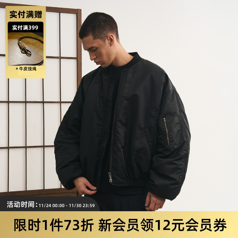 光泽尼龙重磅宽松MA1飞行夹克