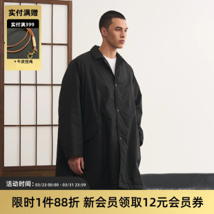 TIRES 轻薄男女保暖棉衣外套 25AW日系复古水洗新雪丽中长棉服阔版