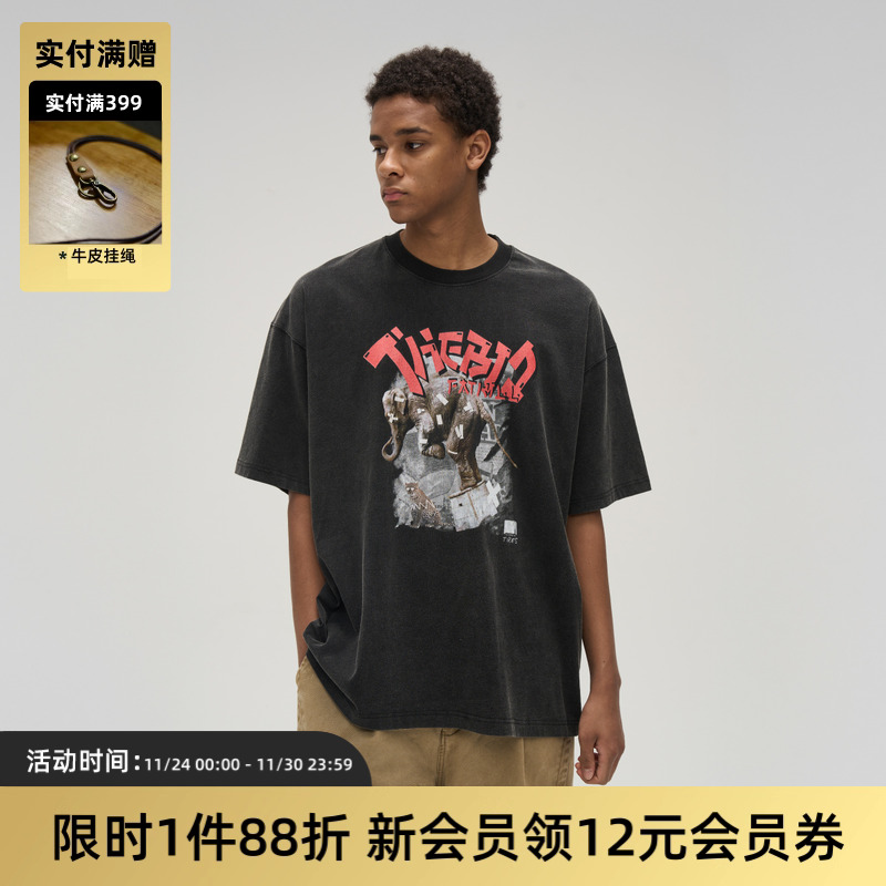 TIRES复古原创康丽印花短袖t恤