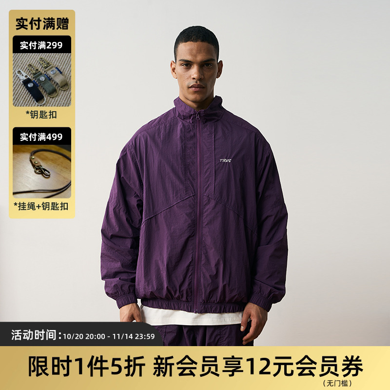 TIRES 23AW 日系复古户外骑行尼龙运动外套 速干解构教练夹克套装