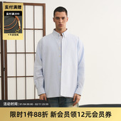 TIRES 宽松廓型休闲衬衣男女 衬衫 24AW 日系复古条纹牛津纺长袖