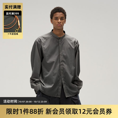 TIRES 25SS日系复古切线立领衬衫 衬衣廓形休闲外套长袖男女