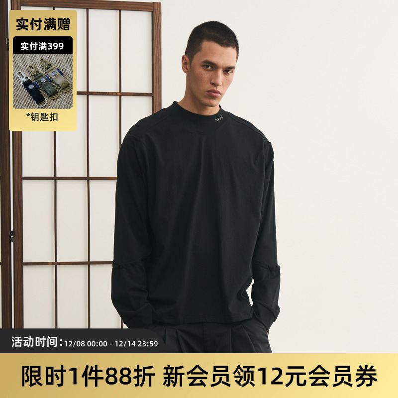 半高领宽松长袖日系复古TIRES