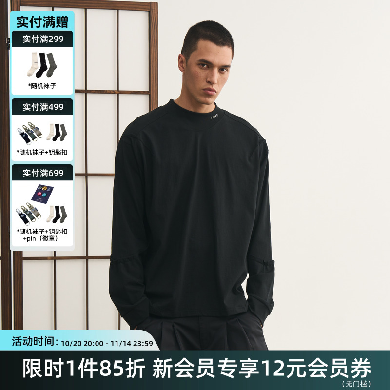 半高领宽松长袖日系复古TIRES