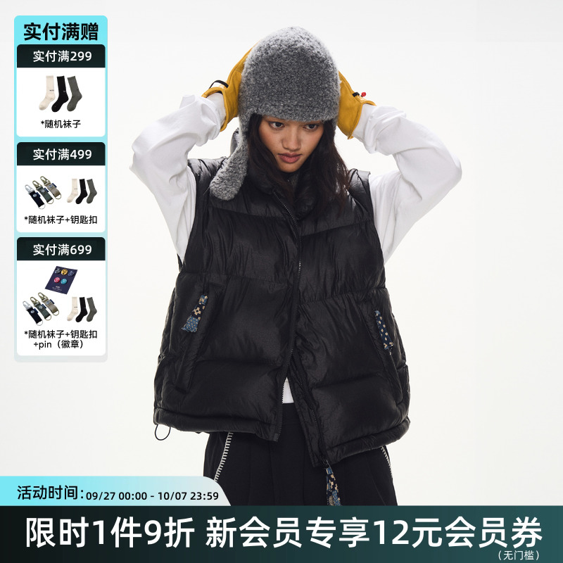 复古宽松立领棉服马甲背心TIRES