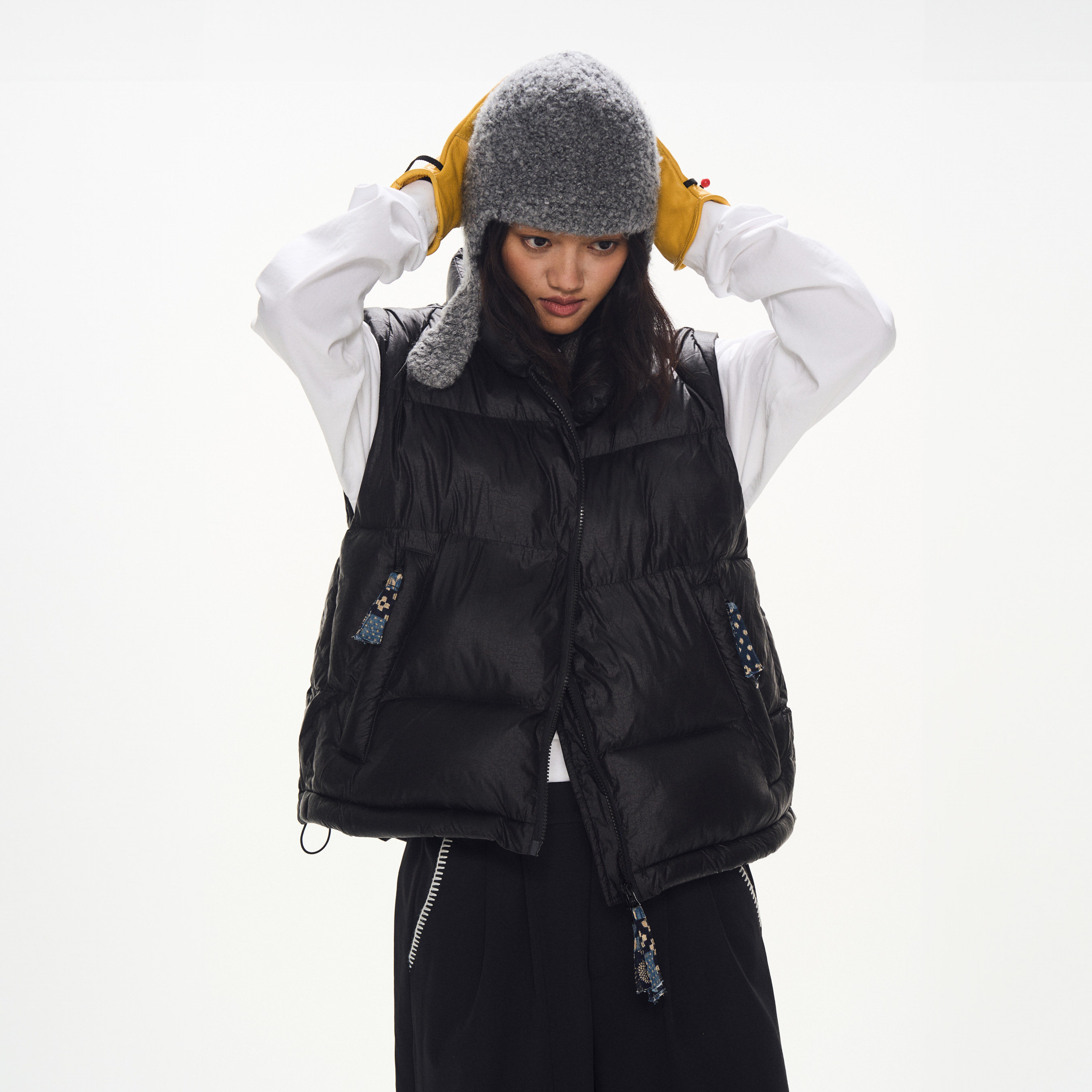 复古宽松立领棉服马甲背心TIRES