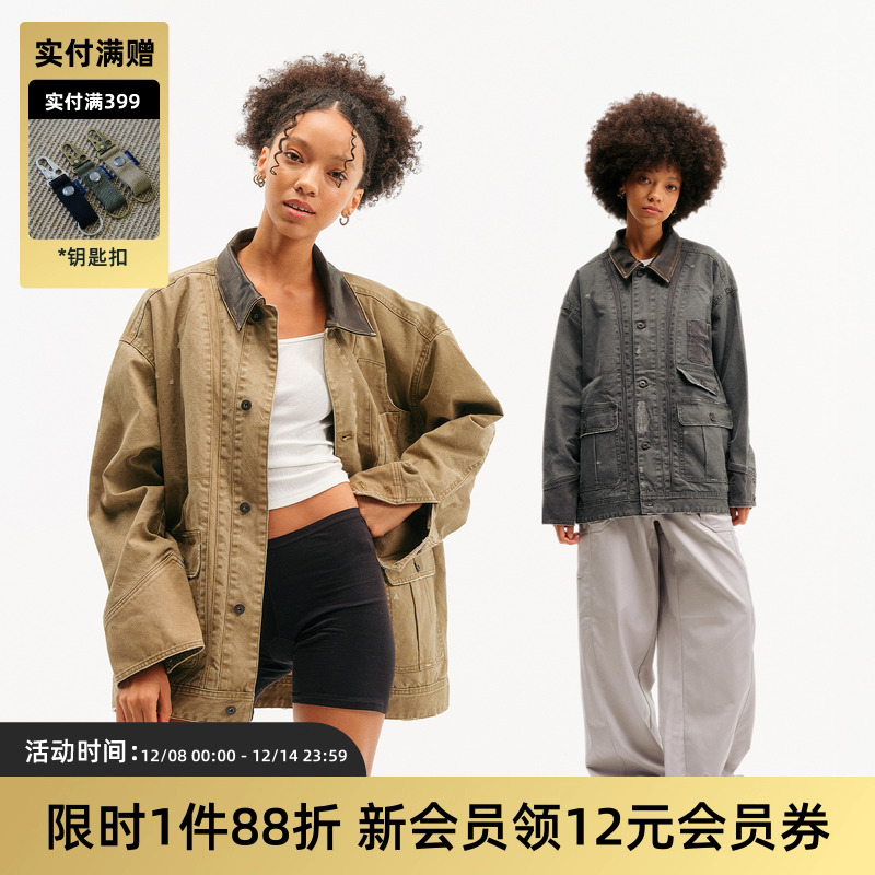 TIRES羊皮领密歇根四袋工装夹克