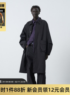 TIRES「棱序」SERUTXET线 弯刀袖长款风衣外套 A字廓形防泼水极简