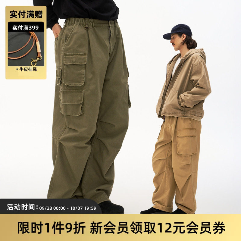 TIRES多口袋伞兵工装裤洗水宽松