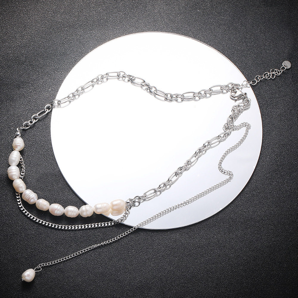 2023新款设计高级感个性真珍珠双层流苏时尚百搭毛衣链项链女