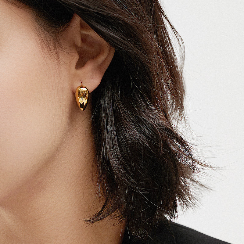 耳勾银镀几何型ins韩国简约时尚女式925纯金色2022年新款潮耳环OL