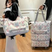 中点大容量待产妈咪包可套拉杆行李袋女生住校包万向轮折叠旅行包