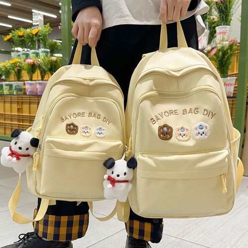 日系ins书包简约小清新双肩背包