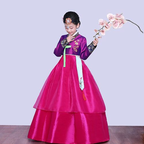 韩国女孩刺绣花表演出舞台服装