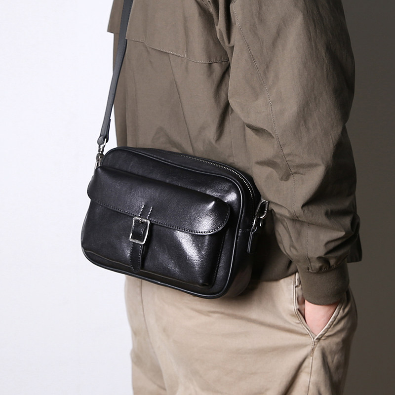 真皮迷你小包男单肩斜挎包休闲通勤横款轻便手机包头层牛皮小方包