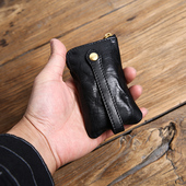 真皮钥匙包男小众设计高级感植鞣皮汽车钥匙包头层牛皮锁匙包女