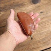 头层牛皮汽车钥匙包男真皮迷你锁匙包女高级感小巧收纳包饺子包