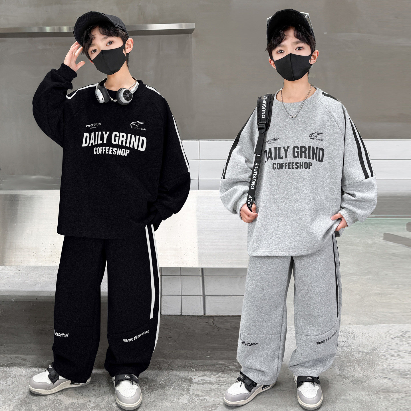 儿童街舞演出少儿酷炫舞蹈练功服男女童嘻哈宽松hiphop架子鼓潮装