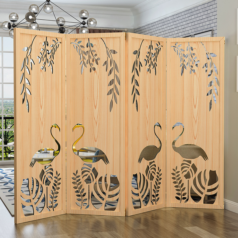 屏风折叠移动隔断装饰时尚客厅简约现代小户型卧室遮挡家用镂空墙