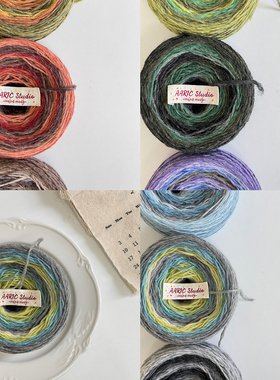 AARIC手作--长段染羊毛混纺冰岛线DIY钩针棒针编织线材
