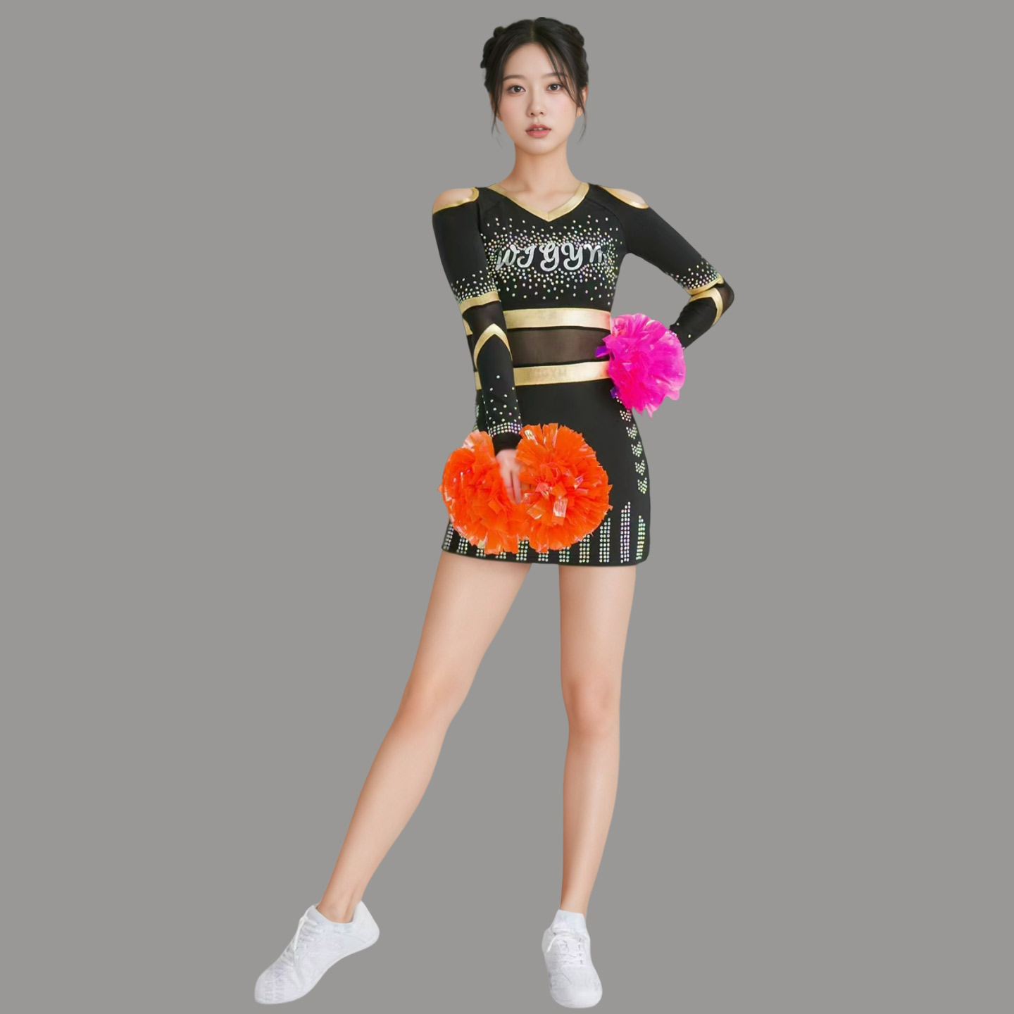 儿童啦啦队演出服啦啦操舞蹈竞技比赛服幼儿园运动会表演服装花球