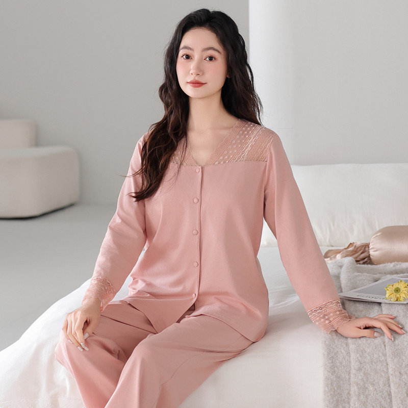 睡衣女春秋莫代尔长袖长裤2025年新款大码夏天薄款高档家居服套装