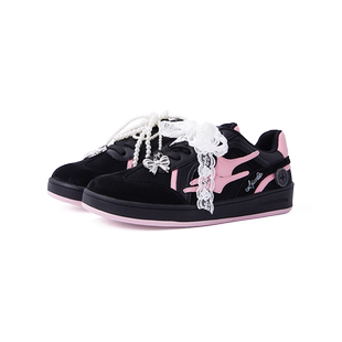 KILLWINNER 黑粉色德训鞋 复古时尚休闲情侣鞋 男女同款 潮牌