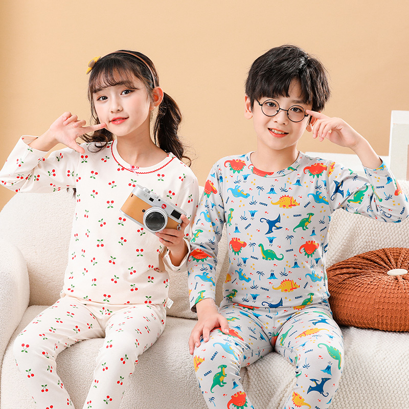 萊卡棉春秋款保暖兒童秋衣秋褲