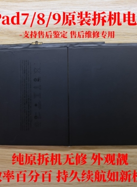 适用于iPad7 8 9纯原装拆机电池A2197 A2270 A2602平板电池电板