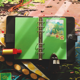 悠然一天A6活页笔记本分隔页艺术家天然灼热原创设计