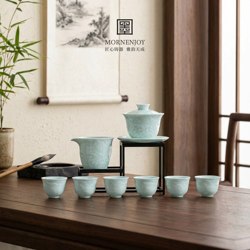 茶具泡茶盖碗专用瓷器陶瓷杯景德镇高档功夫茶具套装茶杯新款礼盒