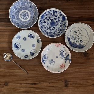点心盘 小菜盘 美浓烧陶瓷蓝凛堂 釉下彩小碟子17厘米 日本制