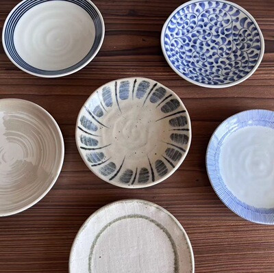 美浓烧平盘6.5英寸釉下彩圆形